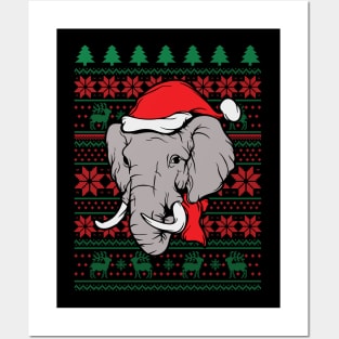 Christmas Elephant Posters and Art